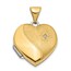 14k Two-Tone 15 mm Reversible Diamond Heart Locket