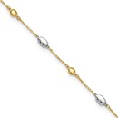 14K Two-tone 9in Plus Anklet - 10 in.