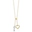 14K Two-tone Adjustable-Dangle Heart and Key Necklace - 17 in.