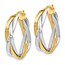 14K Two-tone Braided Hoop Earrings - 28 mm