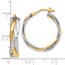 14K Two-tone Braided Hoop Earrings - 28 mm