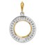 14K Two-tone Channel Set Diamond 16.5 mm Prong Coin Bezel Mtg