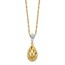 14k Two-Tone D/C Teardrop Dangle 2IN Ext Necklace - 20 in.