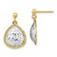 14K Two-Tone D/C Teardrop Post Dangle Earrings - 21.31 mm