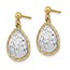 14K Two-Tone D/C Teardrop Post Dangle Earrings - 21.31 mm