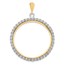 14K Two-tone Diamond 37 mm Prong Coin Bezel Mounting