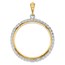 14K Two-tone Diamond 37 mm Prong Coin Bezel Mounting