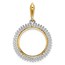 14K Two-tone Diamond Circle 16.5 mm Prong Coin Bezel Mounting