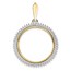 14K Two-tone Diamond Circle 22 mm Prong Coin Bezel Mounting