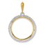 14K Two-tone Diamond Circle 22 mm Prong Coin Bezel Mounting