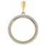 14K Two-tone Diamond Circle 27 mm Prong Coin Bezel Mounting