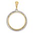 14K Two-tone Diamond Circle 27 mm Prong Coin Bezel Mounting