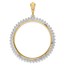 14K Two-tone Diamond Circle 34.2 mm Prong Coin Bezel Pendant