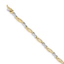 14k Two-tone Diamond Infinity Link Bracelet - 7.5 in.