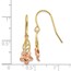 14k Two-tone Fancy Plumeria Dangle Earrings - 43 mm