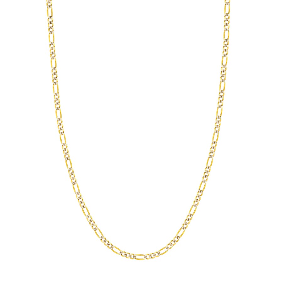 14K Two Tone Gold 3.9 mm Figaro Chain w/ Lobster Clasp - 18 in.