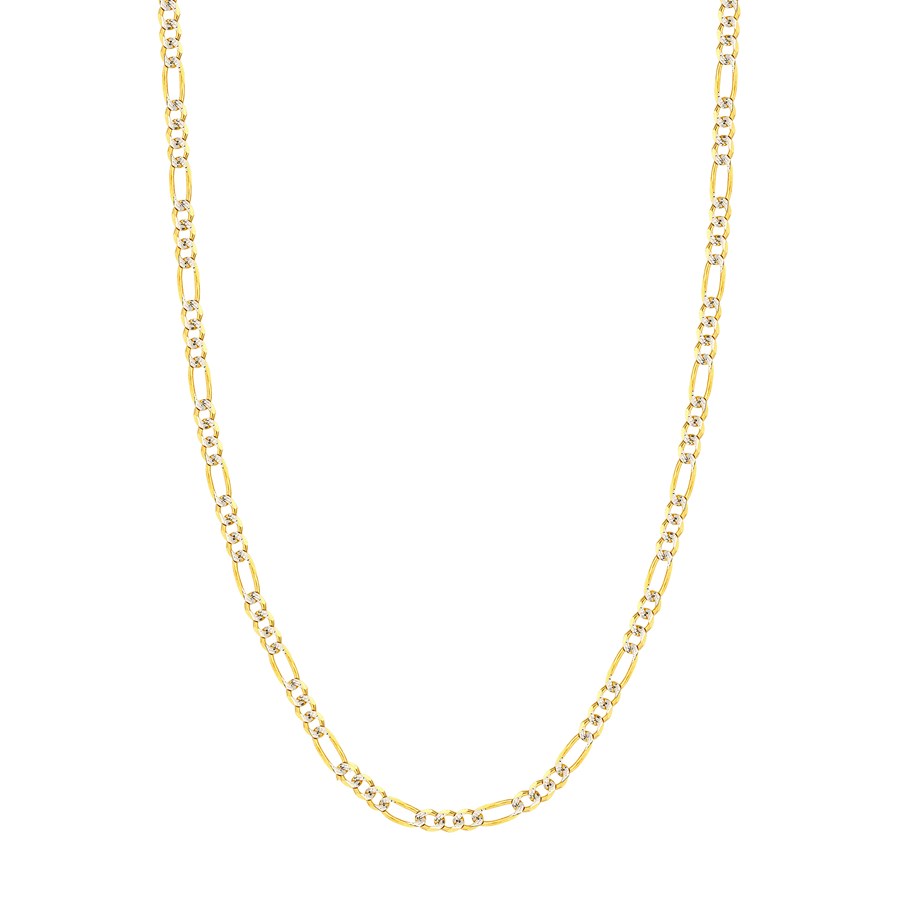 14K Two Tone Gold 4.75 mm Figaro Chain w/ Lobster Clasp - 20 in.