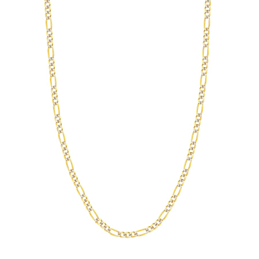 14K Two Tone Gold 5.8 mm Figaro Chain w/ Lobster Clasp - 24 in.