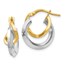 14K Two-tone Hoop Earrings - 18 mm