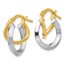 14K Two-tone Hoop Earrings - 18 mm