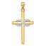 14K Two-tone Infinity Cross Pendant - 24 mm