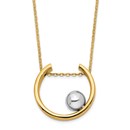 14K Two-tone Open-Circle Necklace - 17 in.