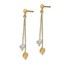 14K Two-tone Polished Beaded Post Dangle Earrings - 36.08 mm