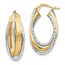 14K Two-tone Polished D/C Hoop Earrings - 27 mm