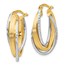 14K Two-tone Polished D/C Hoop Earrings - 27 mm