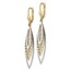 14K Two-tone Polished D/C Leverback Earrings - 50.37 mm