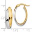 14K Two-tone Polished Double Oval Hoop Earrings - 23 mm