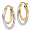 14K Two-tone Polished Hinged Hoop Earrings - 17 mm