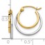 14K Two-tone Polished Hinged Hoop Earrings - 17 mm