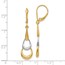 14K Two-tone Polished Leverback Earrings - 41 mm