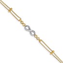 14K Two-tone Polished Multi-Strand Infinity Bracelet - 7.5 in.