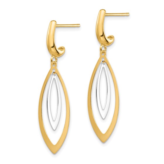 Buy 14k Two-Tone Polished Post Dangle Earrings | APMEX