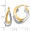 14K Two-tone Polished Twisted Double Hoop Earrings - 21 mm