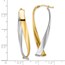 14K Two-tone Polished Twisted Hoop Earrings - 43 mm