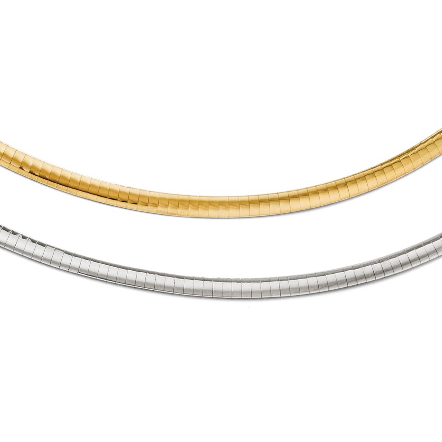 Buy 14K Two-tone Reversible Omega Necklace - 18 in. | APMEX