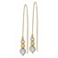 14K Two-tone Textured Beads Threader Earrings - 130 mm