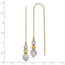 14K Two-tone Textured Beads Threader Earrings - 130 mm