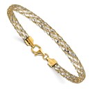 14K Two-tone Woven Mesh Bracelet - 7.5 in.