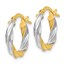 14K w/White Rhodium Plating Polished Hoop Earrings - 17 mm