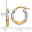 14K w/White Rhodium Plating Polished Hoop Earrings - 17 mm