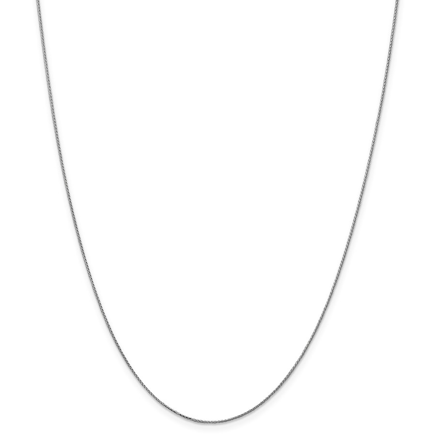 14k White Gold 0.65 mm D/C Spiga Pendant Chain Necklace - 16 in.