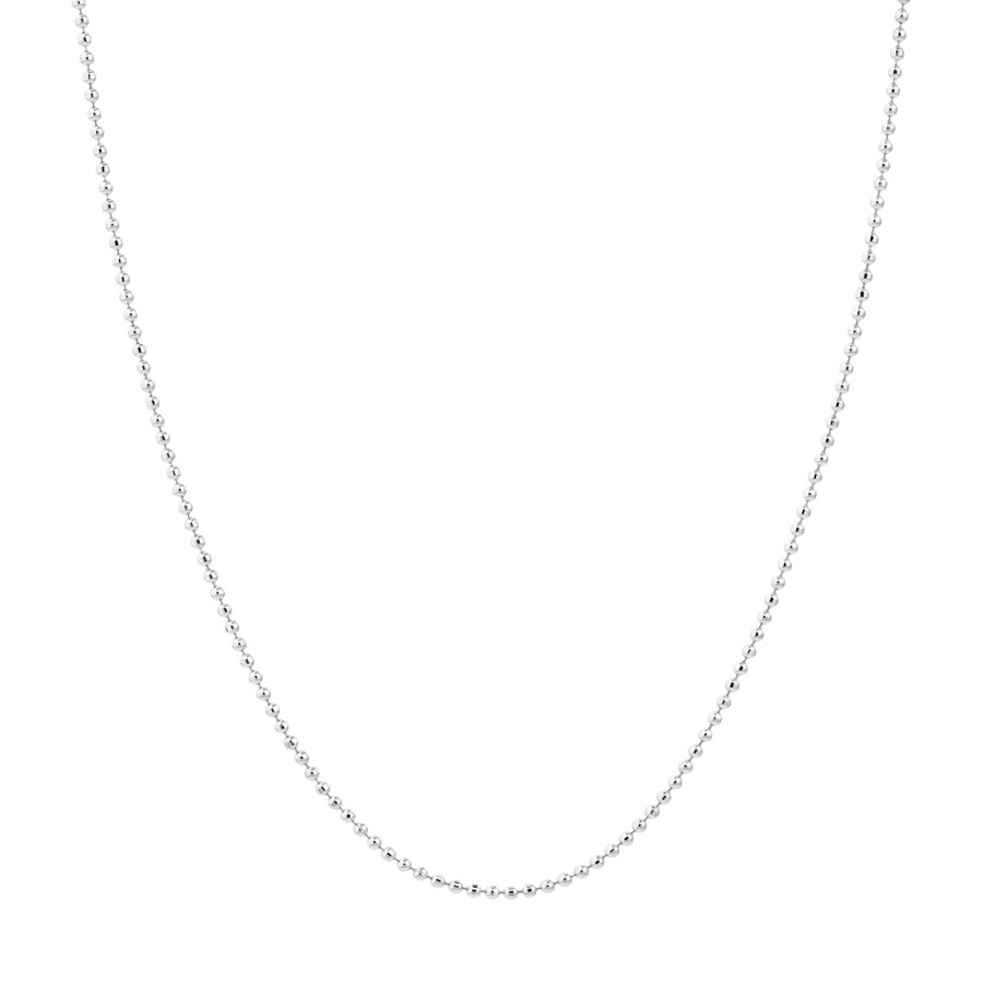 14K White Gold 0.8 mm Bead Chain w/ Spring Ring Clasp - 16 in.