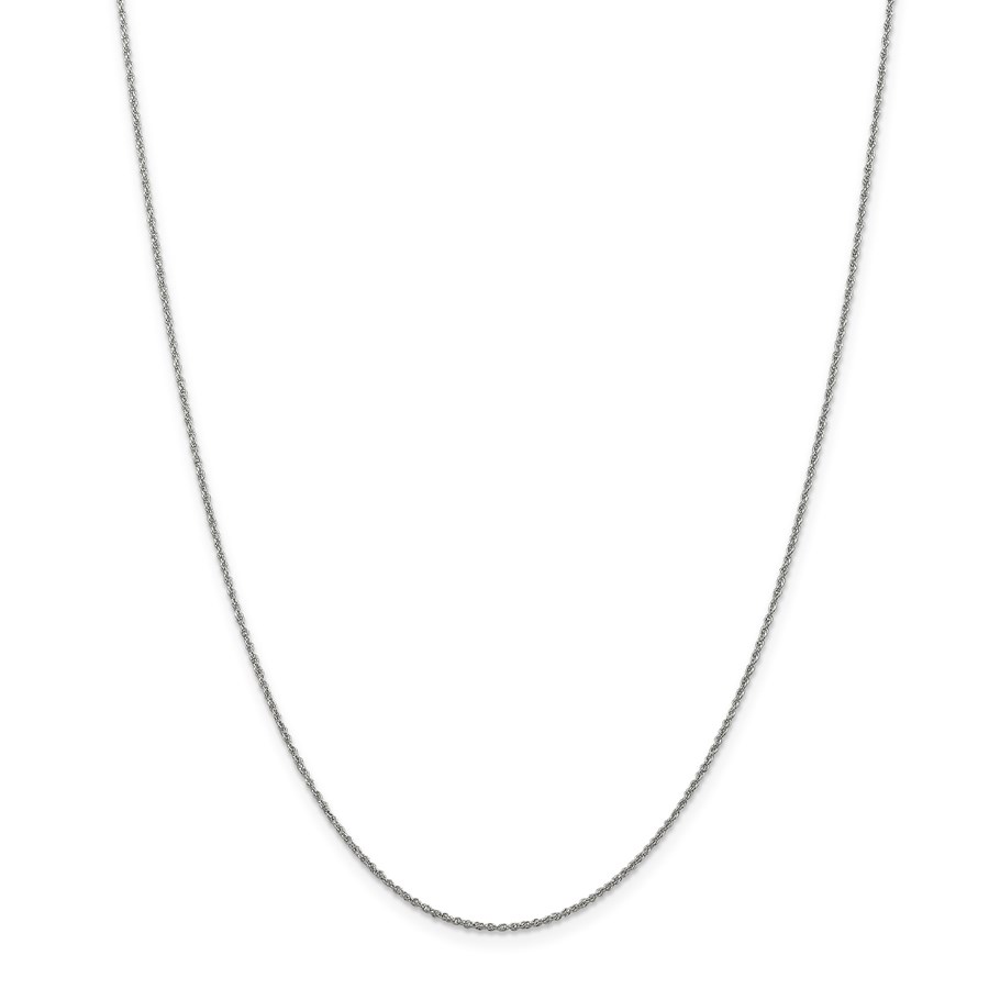 14k White Gold 1.1 mm Baby Rope Chain Necklace - 16 in.