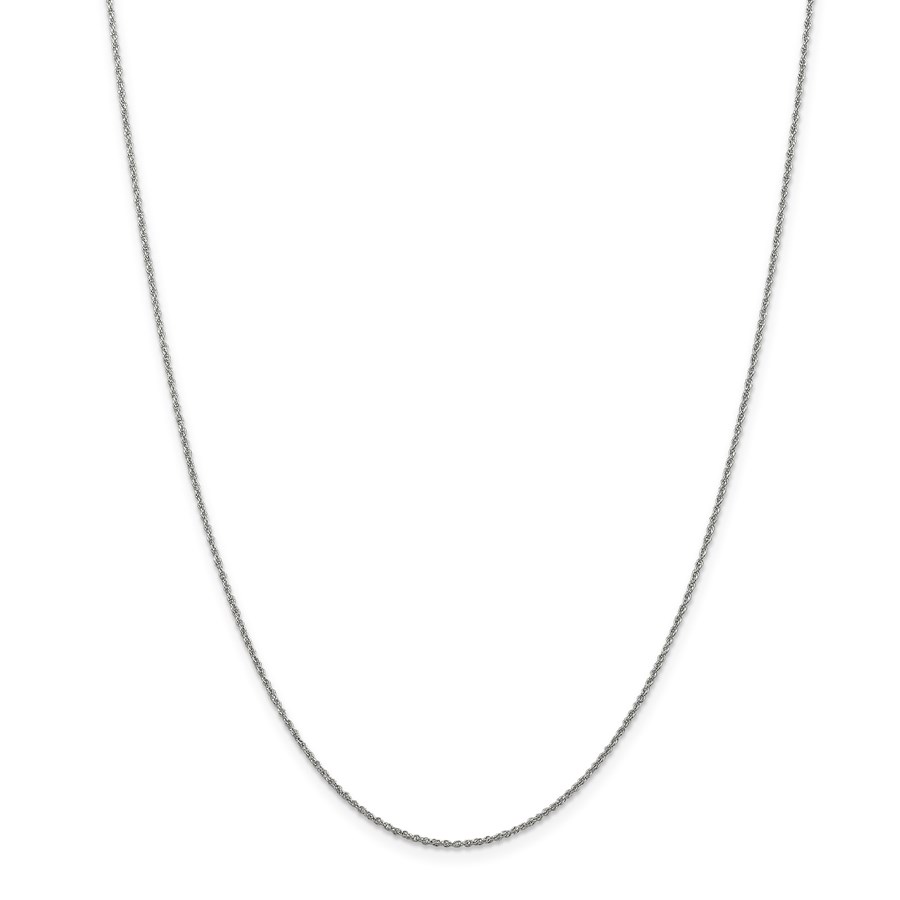 14k White Gold 1.1 mm Baby Rope Chain Necklace - 18 in.