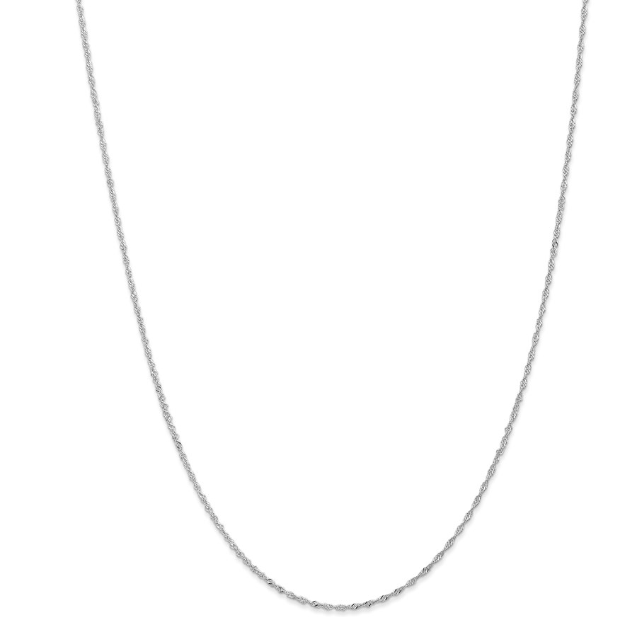 14k White Gold 1.1 mm Singapore Chain Necklace - 24 in.