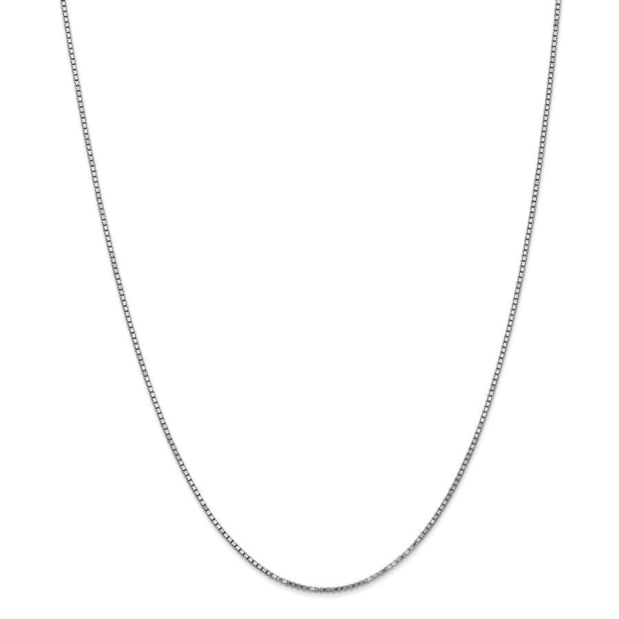 14k White Gold 1.30 mm Box Chain Necklace - 20 in.